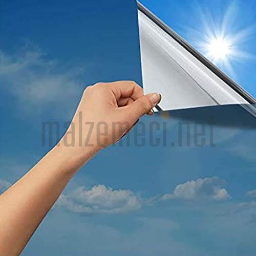 Aynalı Gümüş Renk Çizilmez Cam Filmi 1,52x60 m 3,50$/m2