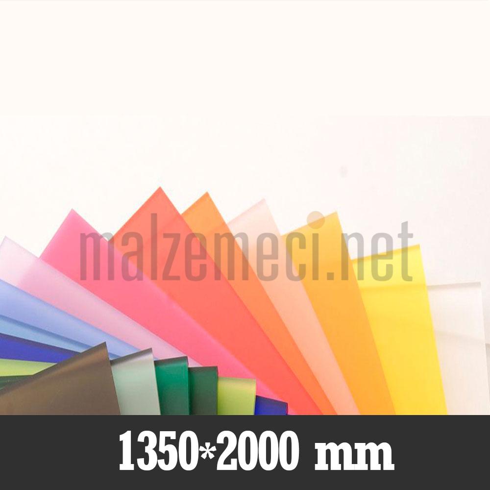 Tek Taraflı Satine Pleksi Levha 1350x2000 mm -Tüm Kalınlıklar Plaka Fiyatıdır